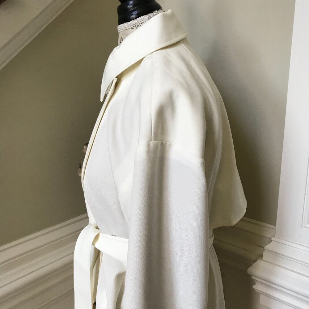 NWT JCREW Wool Trench Coat Womens 4 Cream Ivory Double Breasted CN067 Lined *** - Picture 10 of 13